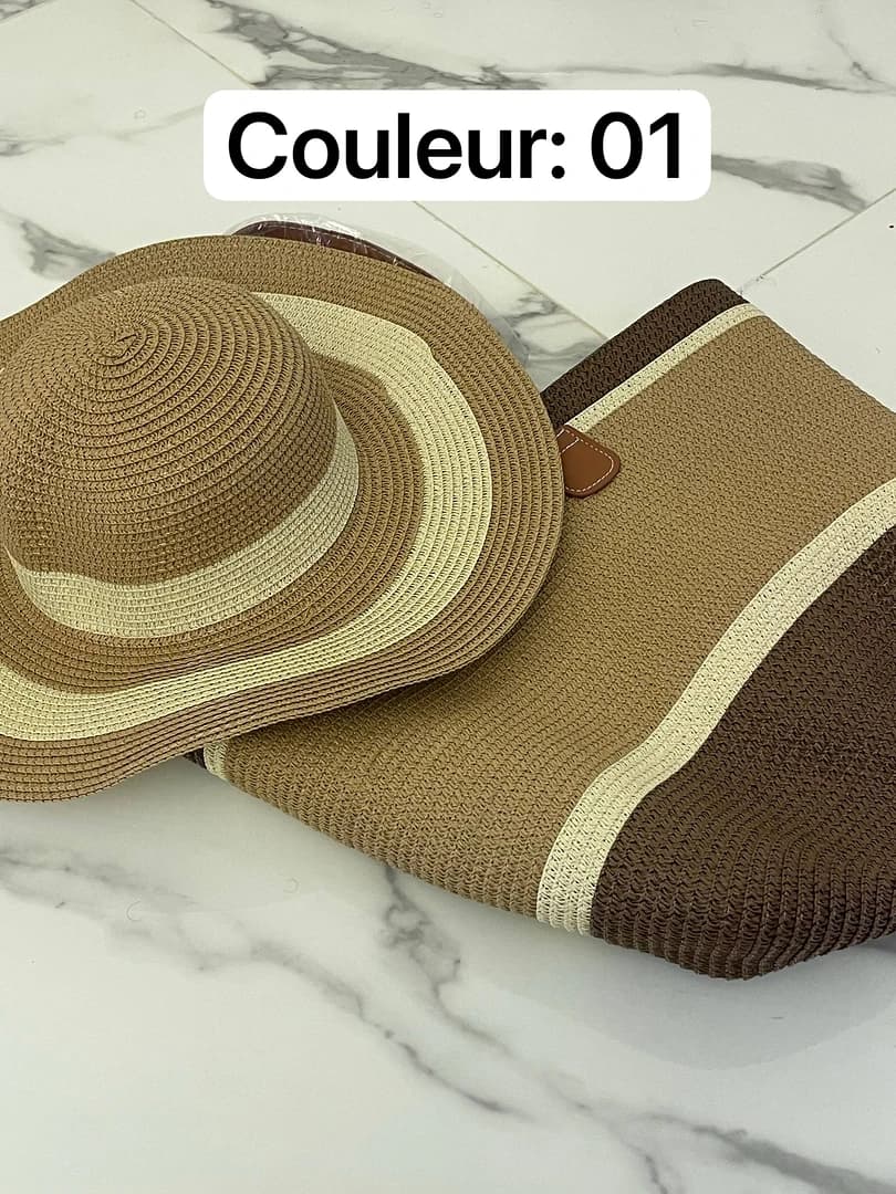 ☀️ طقم البحر الأنيق (حقيبة + قبعة) 🏖️ - Image 3